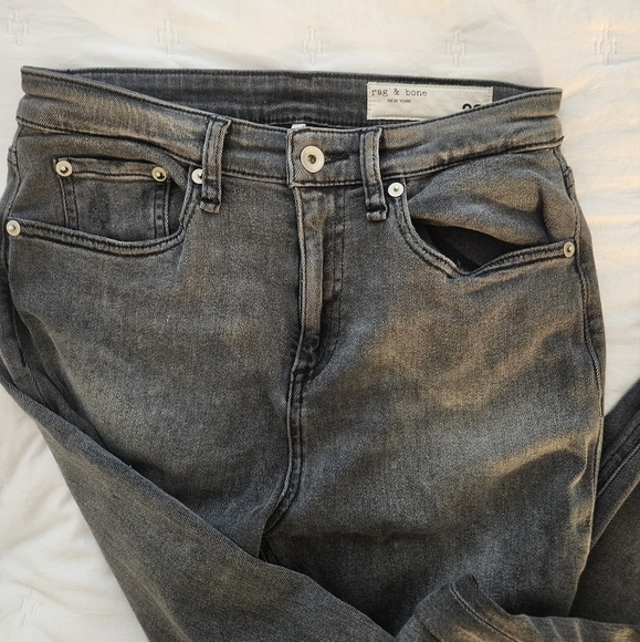 rag & bone Grey Straight Jeans with Vintage Wash - Picture 2 of 5